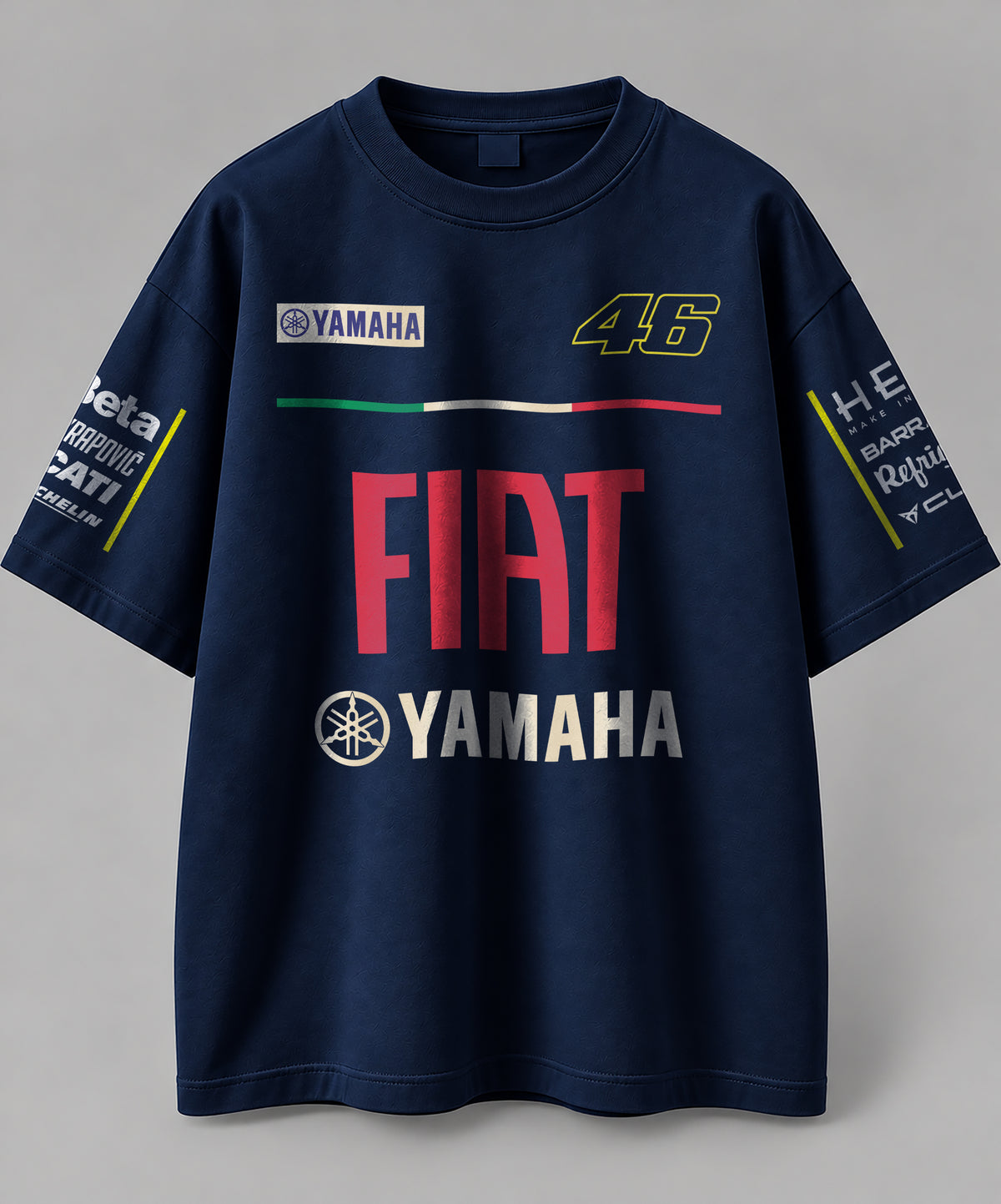 VR 46 M GP 2.0 Inspired Oversize Navy blue Cotton T-shirt