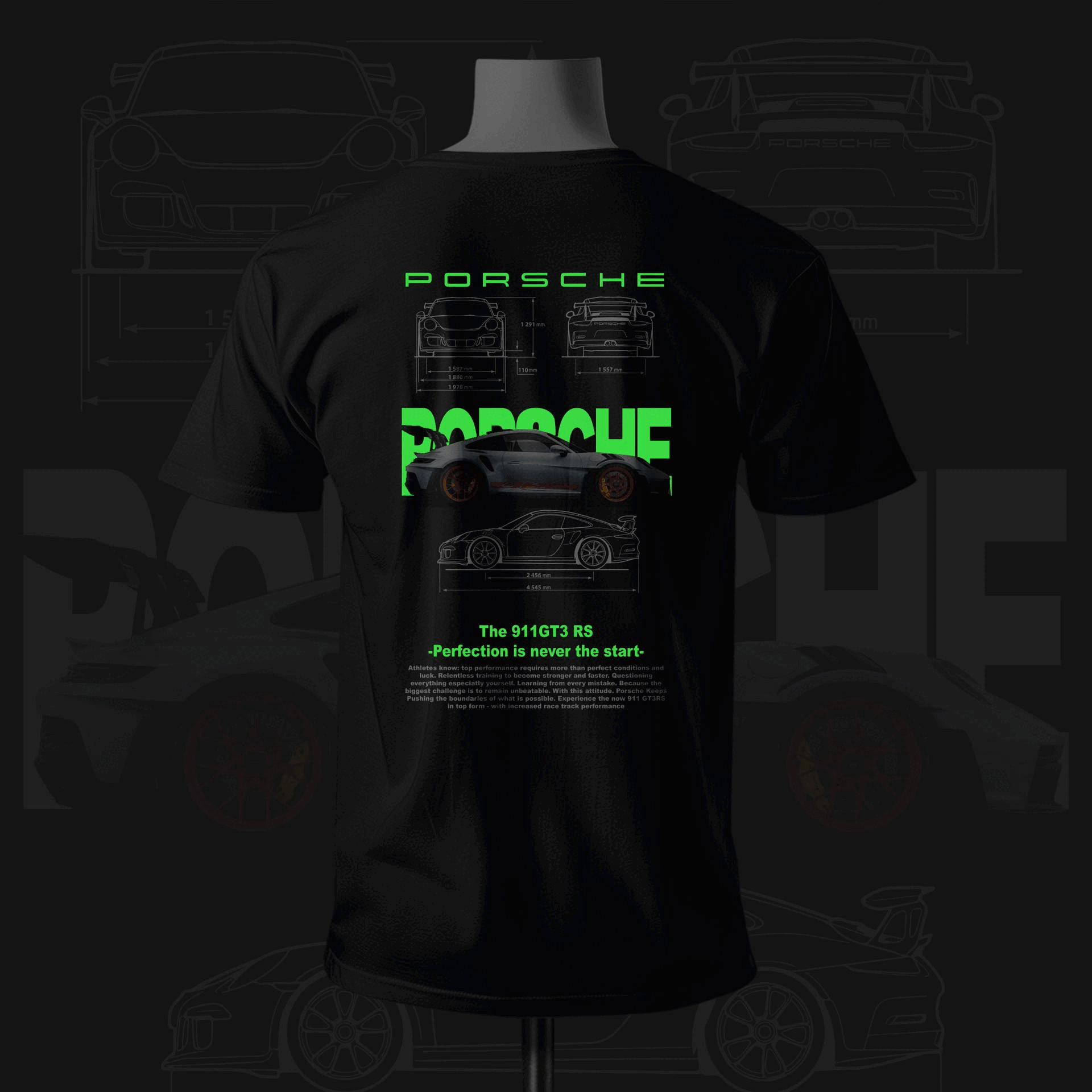P Inspired Art with Night Glow Black T-shirt