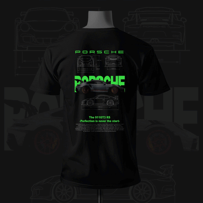 Porsche Inspired Art with Night Glow Black T-shirt