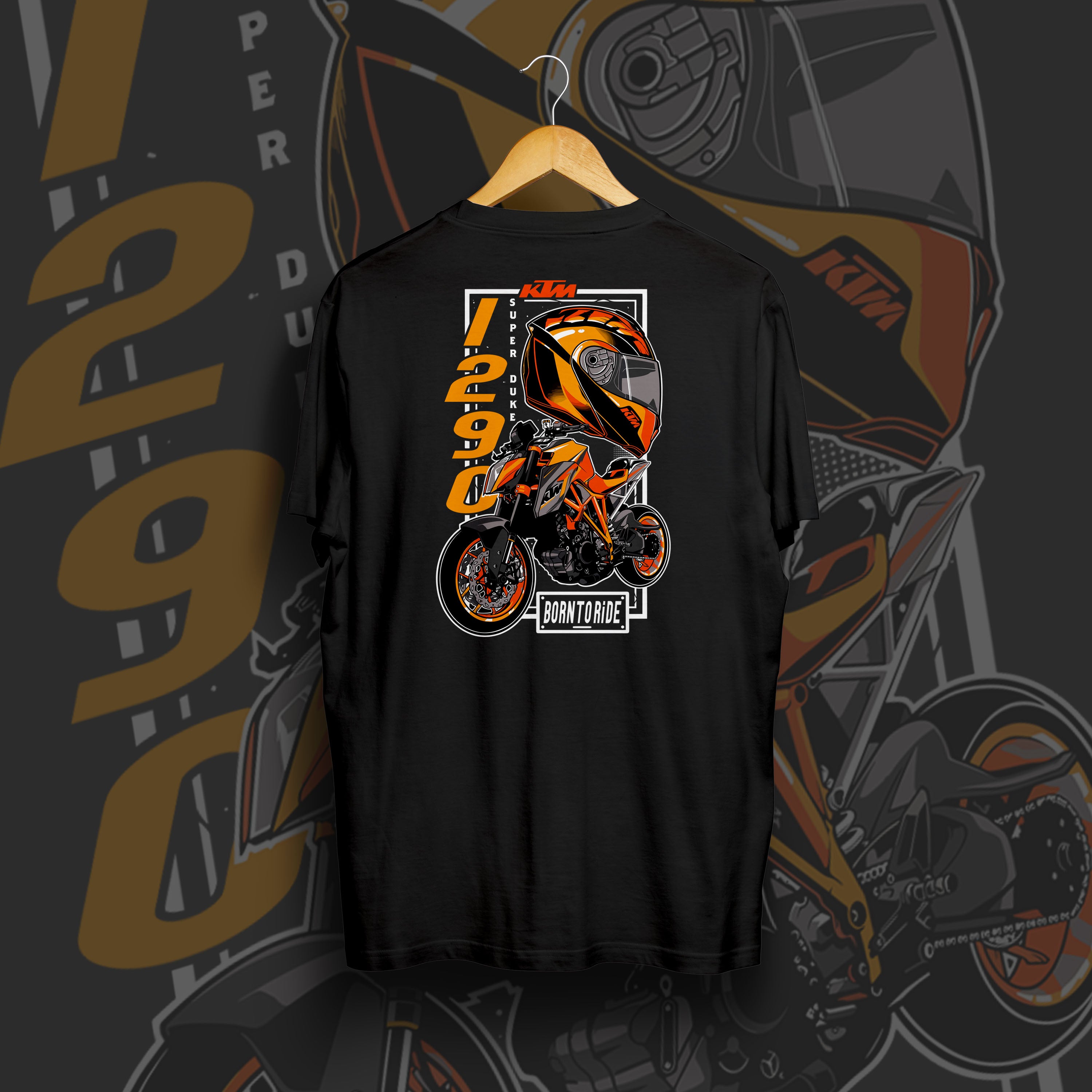 Fan Art Born to Ride Black Cotton T-Shirt