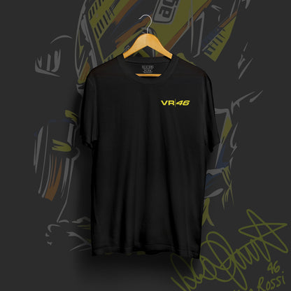 VR 46 Helmet Art 2.0 Black Cotton T-shirt