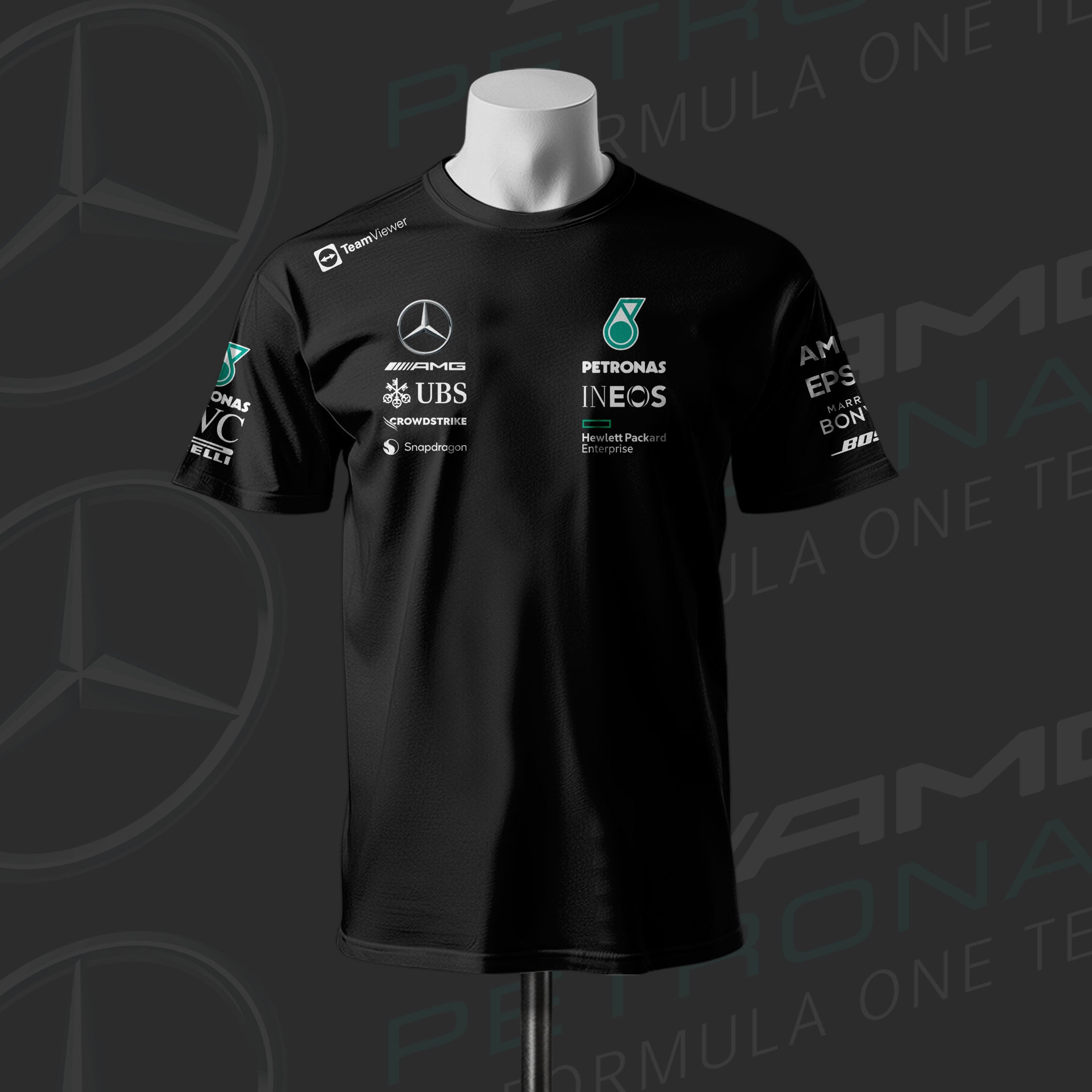 Legend's Vintage F1 Racing Team Black Cotton T-shirt