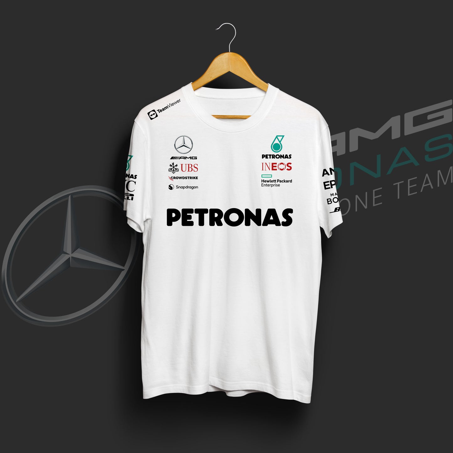 Lewis Hamilton F1 Racing Team White Cotton T-shirt