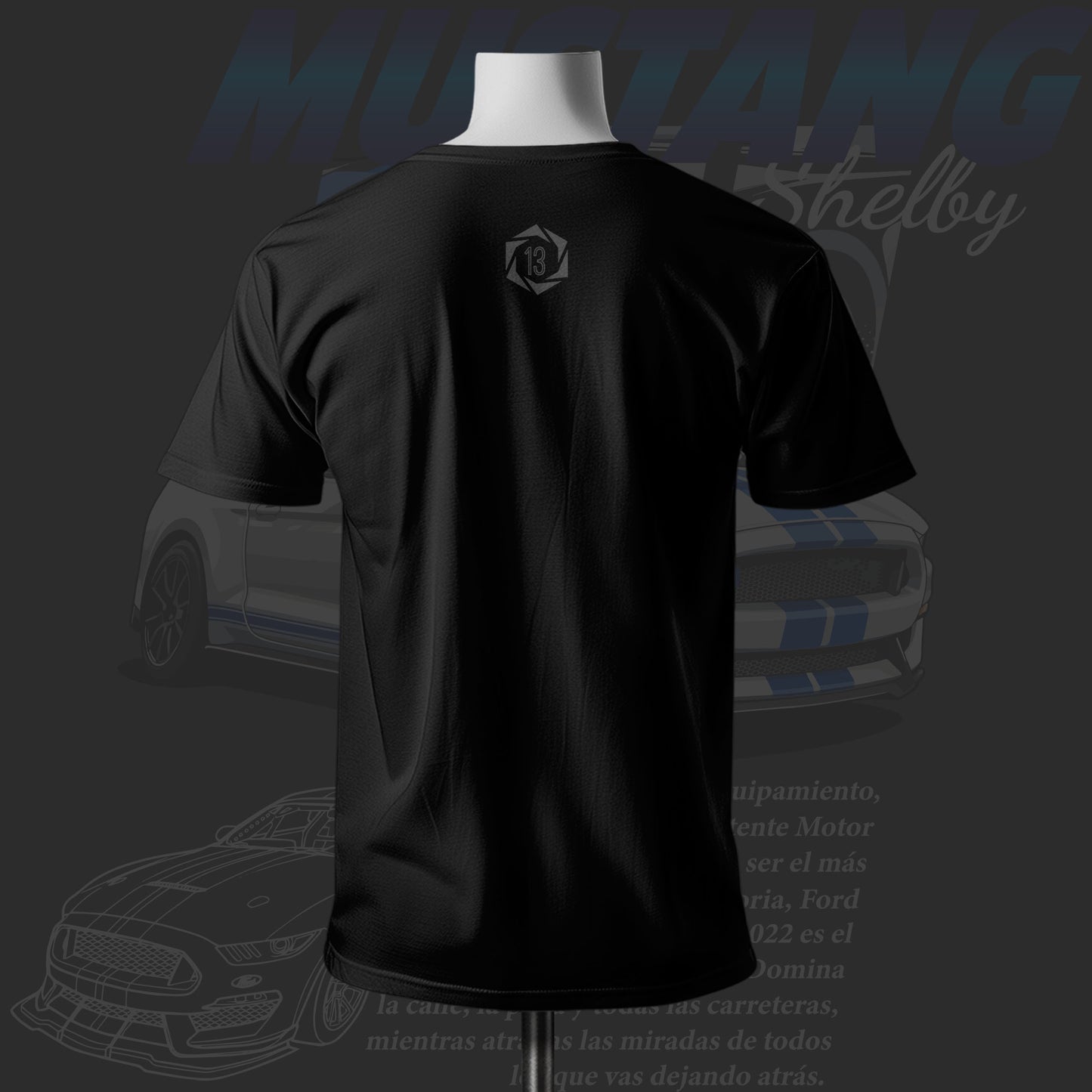 Mustang Shelby Inspired Art Black Cotton T-shirt
