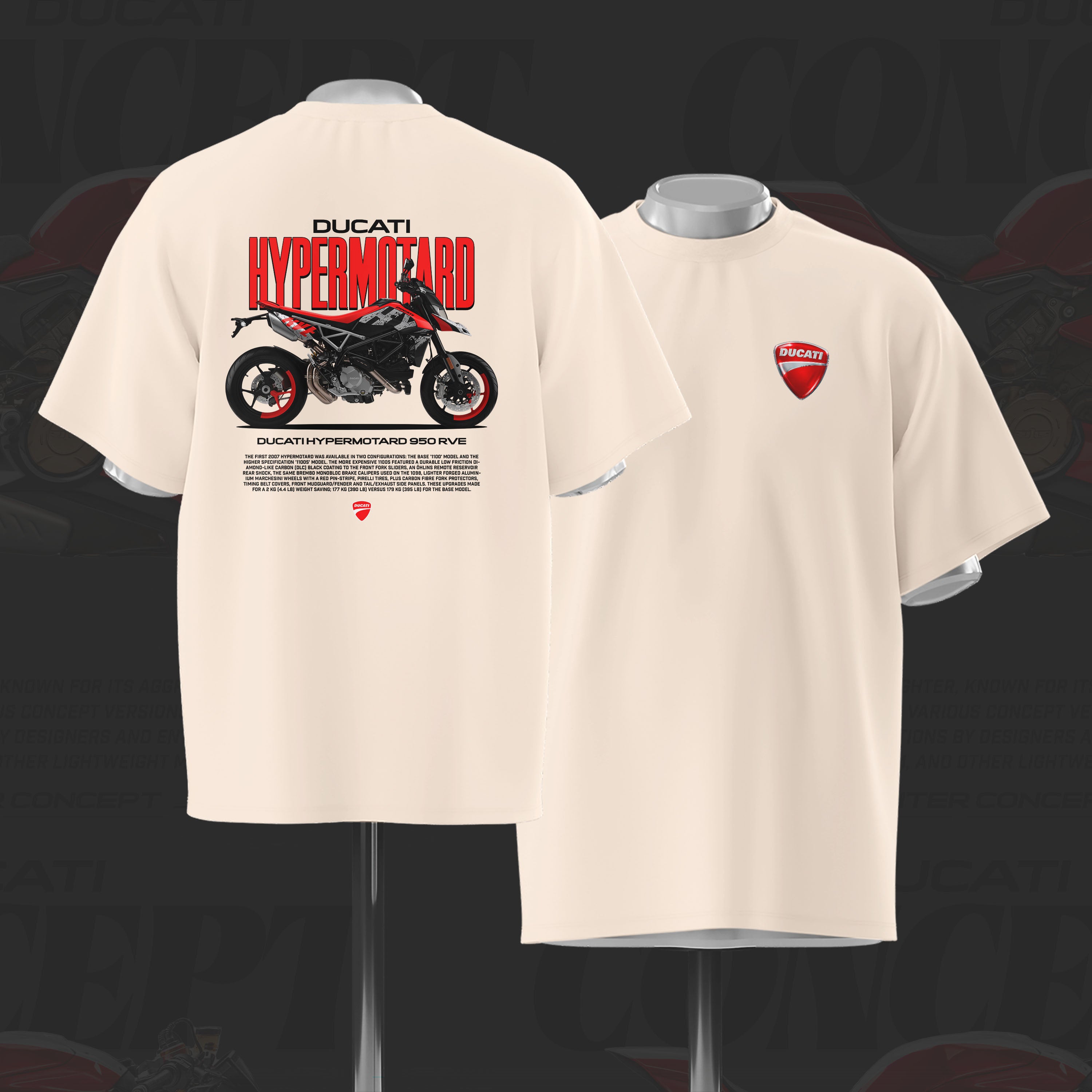D Hypermotard Art Oversize Cotton T-shirt