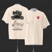 D DIAVEL Art Oversize Off White Cotton T-shirt