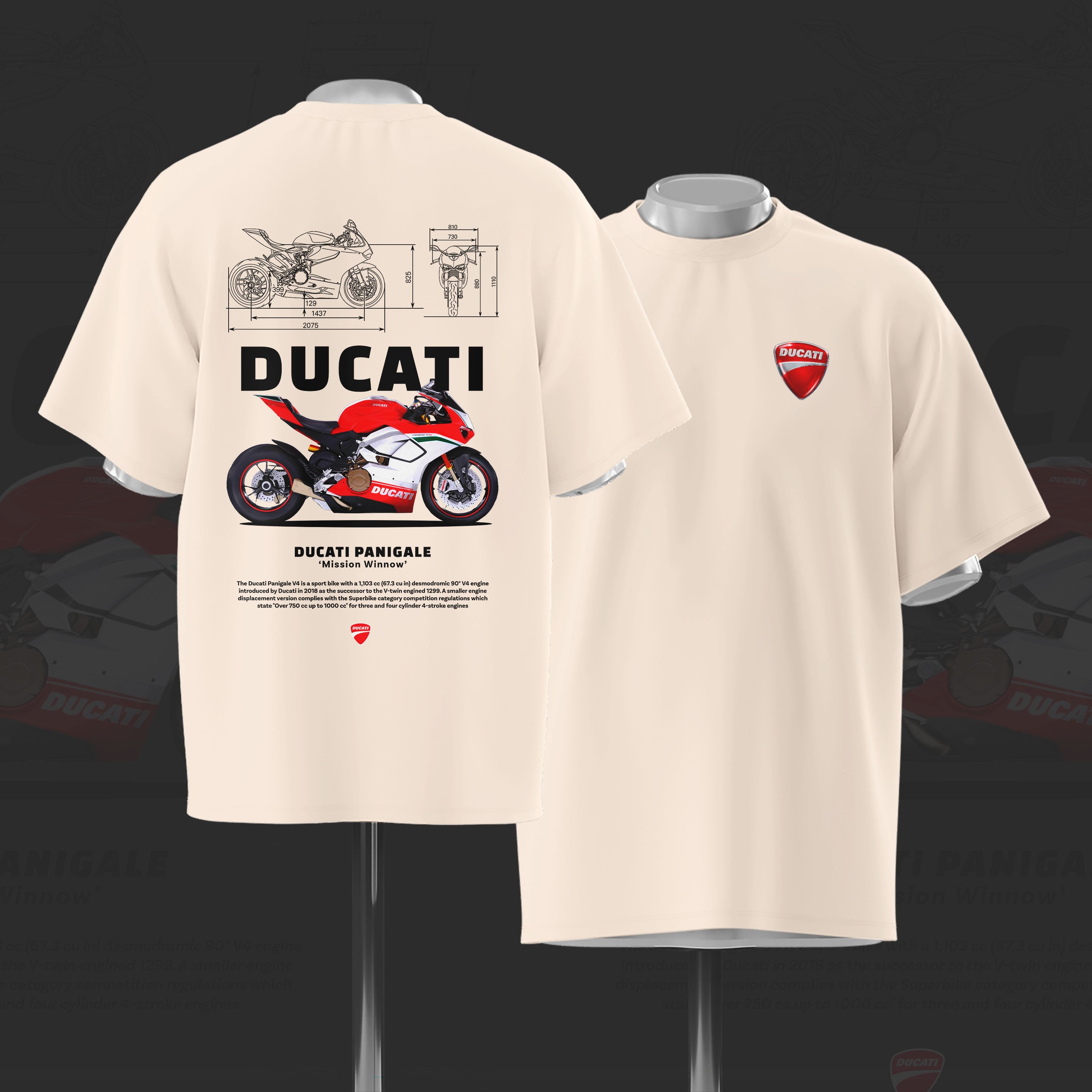 D Panigale Art Oversize Cotton T-shirt