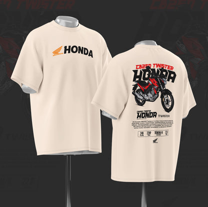 CB-250 Twister Art Oversize Off white Cotton T-shirt