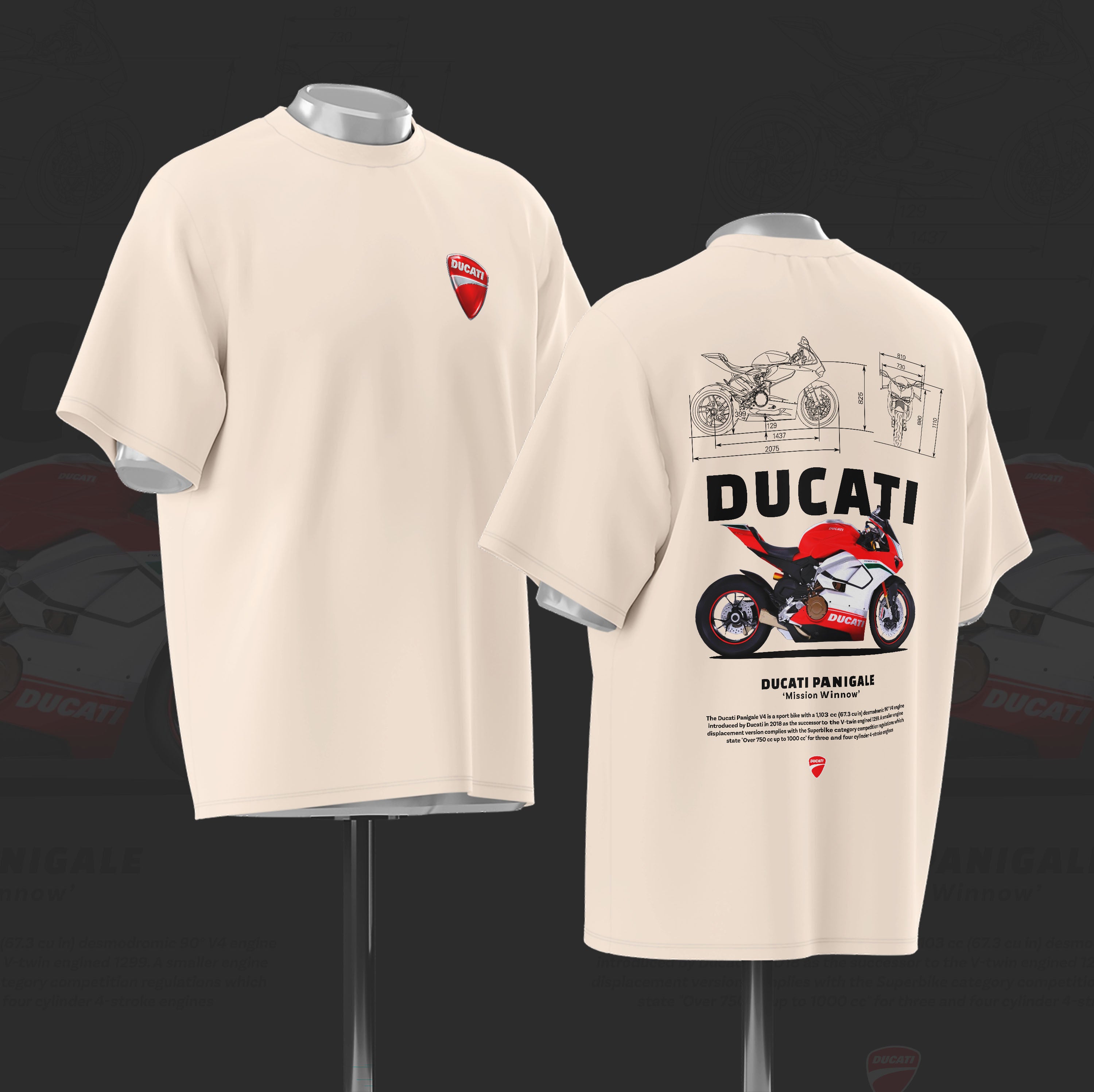 D Panigale Art Oversize Cotton T-shirt