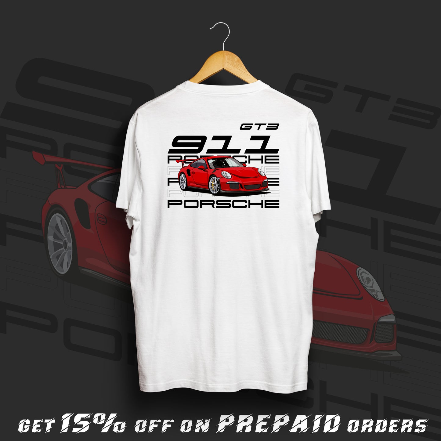 Porsche Fan Art White Cotton T-Shirt