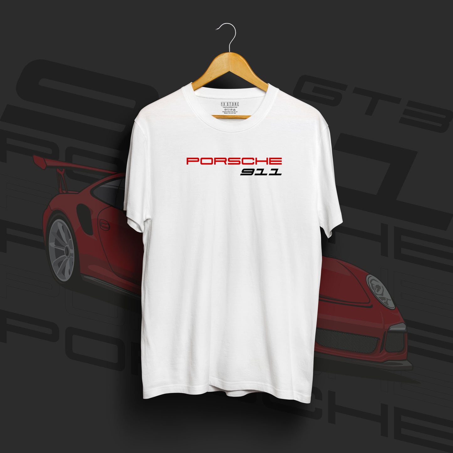 Porsche Fan Art White Cotton T-Shirt