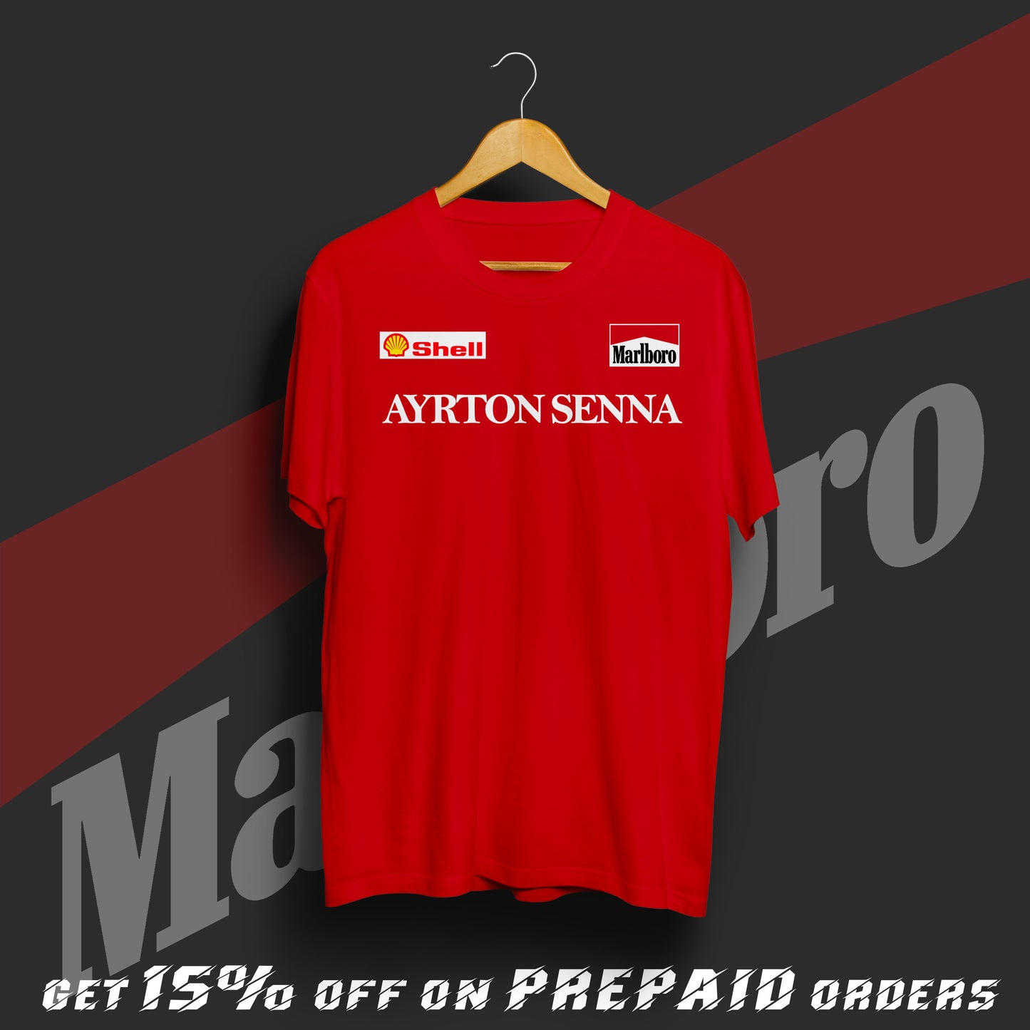 Ayrton Senna F1 Racing Team Cotton T-shirt