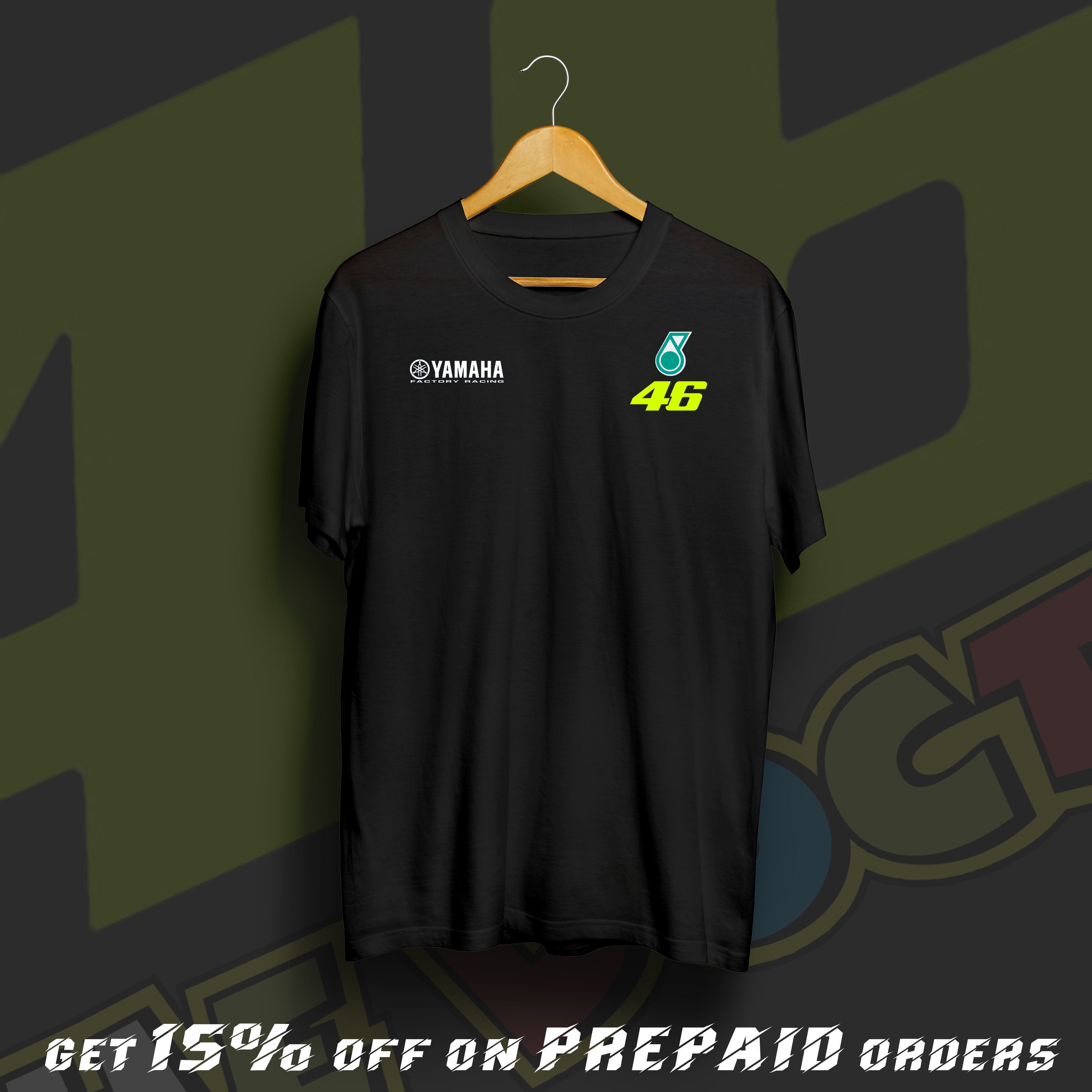 Valentino Rossi Black Cotton T-shirt
