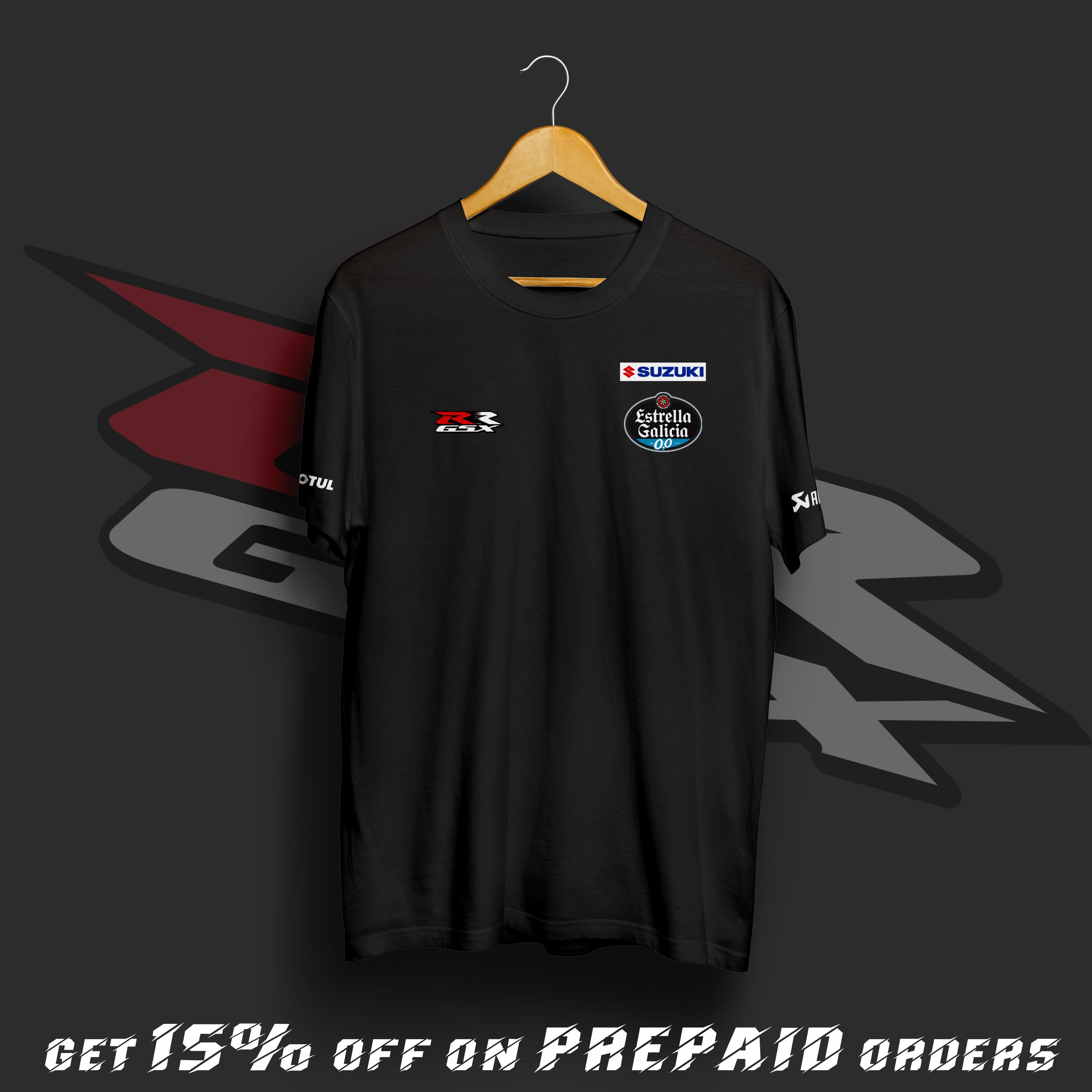 S Racing Team Black Cotton T-Shirt
