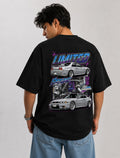 Skyline 400R Art Oversize Black Cotton T-shirt
