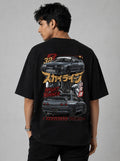 R 32 Night Runner Art Oversize Black Cotton T-shirt