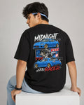 Midnight Racer RX8 Street Art Oversize Black Cotton T-shirt