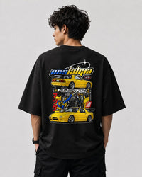 NOSTALGIA RE Street Art Oversize Black Cotton T-shirt