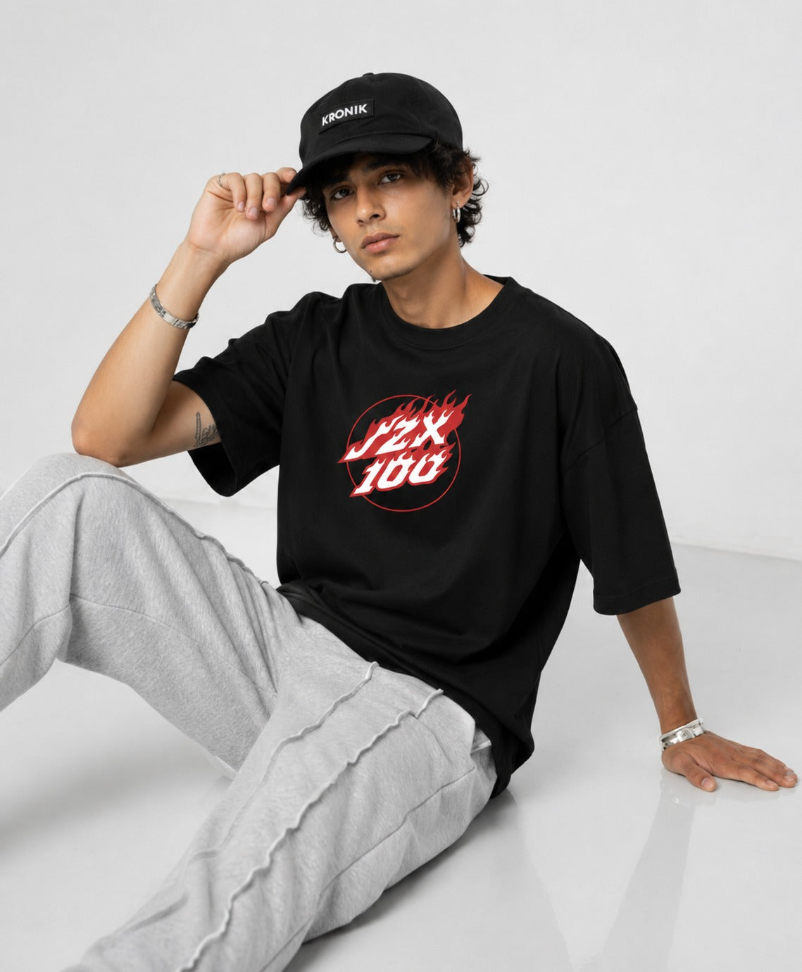 Smoke Machine JZX 100 Street Art Oversize Black Cotton T-shirt