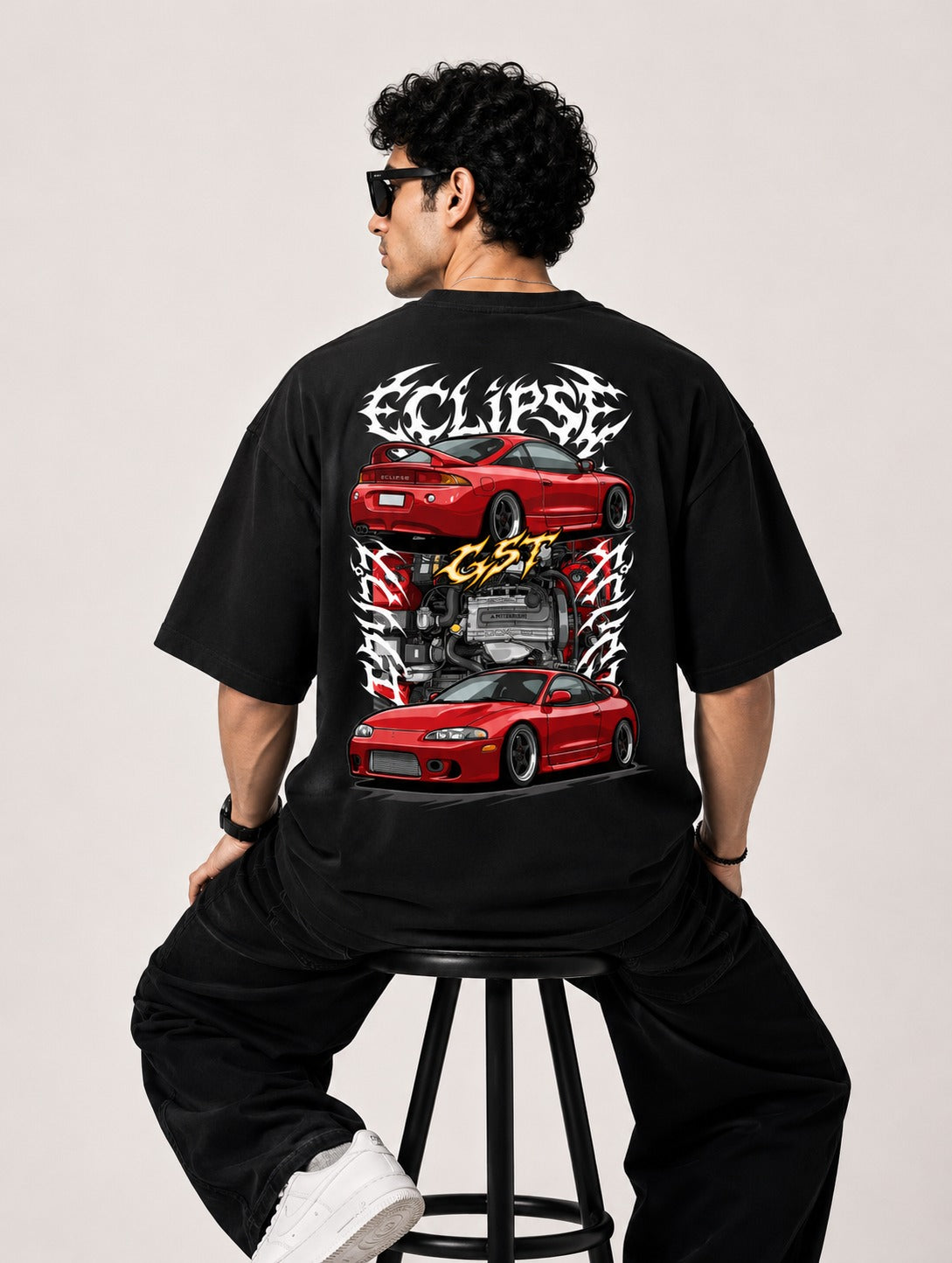 Eclipse G5T Art Oversize Black Cotton T-shirt