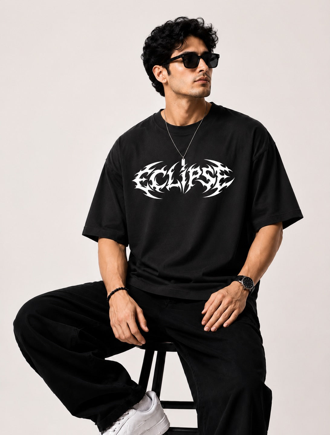 Eclipse G5T Art Oversize Black Cotton T-shirt