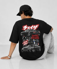 Smoke Machine JZX 100 Street Art Oversize Black Cotton T-shirt