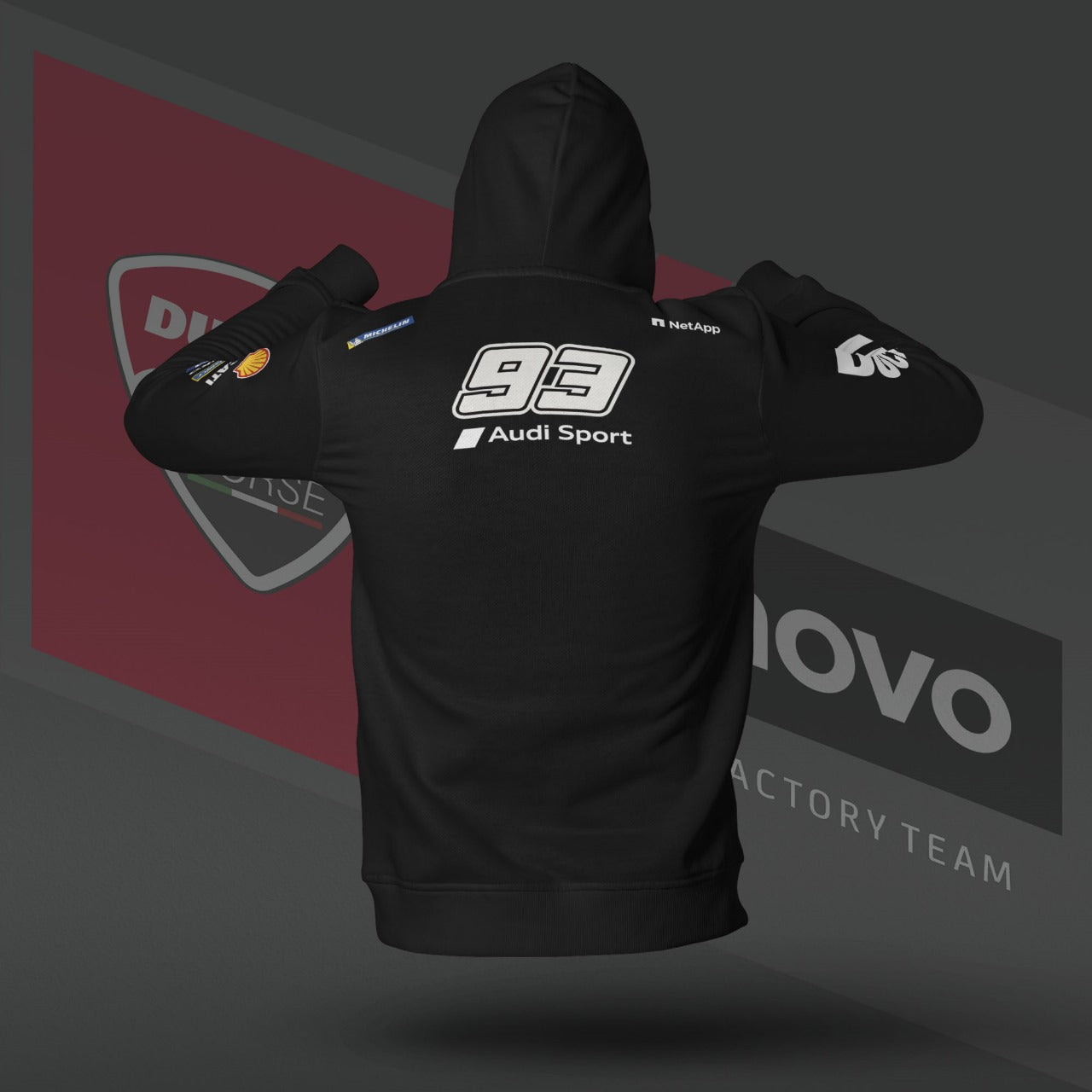 Marc Marquez Edition Black Drop Shoulder Hoodie