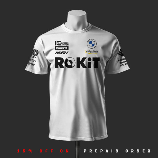 BMW Alpha Racing White Cotton  T-shirt