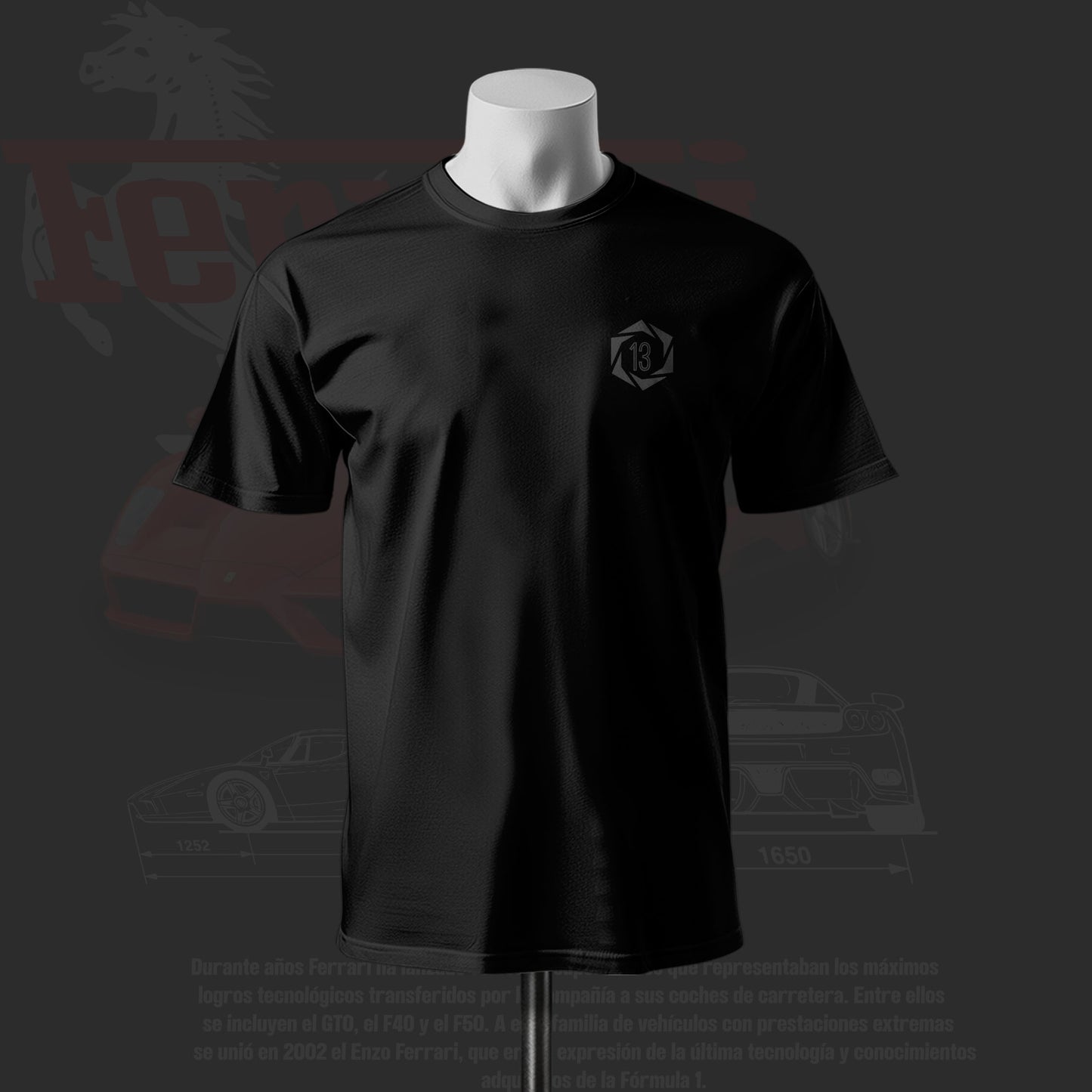 Ferrari ENZO Inspired Art Black Cotton T-shirt