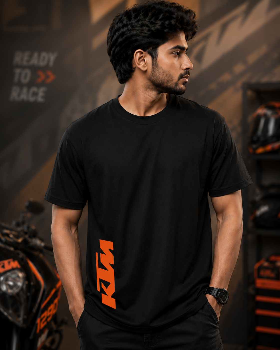 Fan Art Born to Ride Black Cotton T-Shirt
