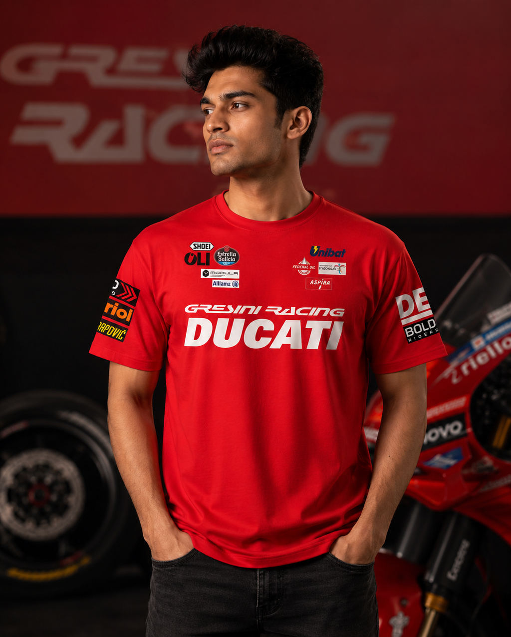 D Gresini Racing Inspired Red Cotton T-shirt