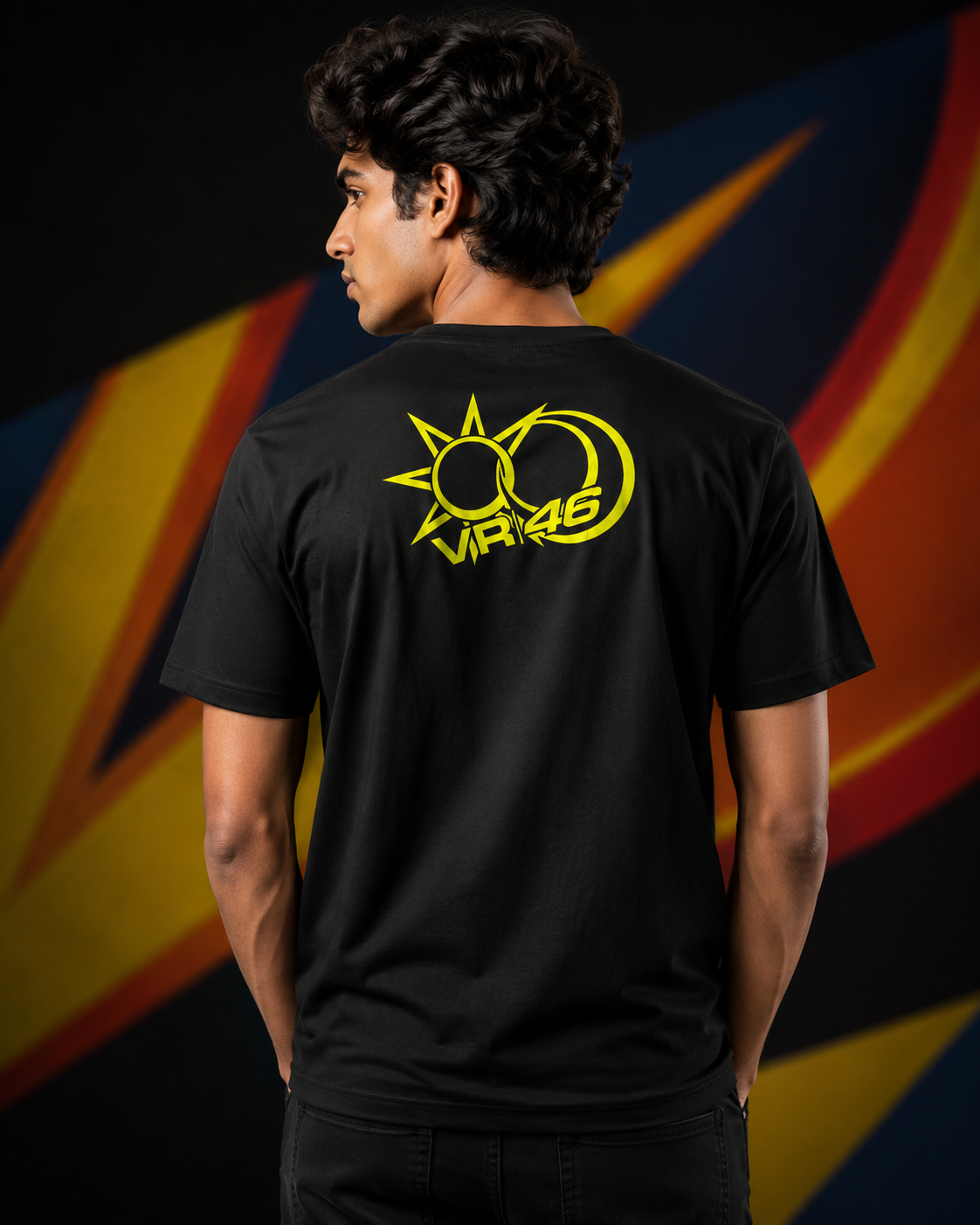 Valentino Rossi VR 46 Inspired Art 4.0 Black Cotton T-shirt