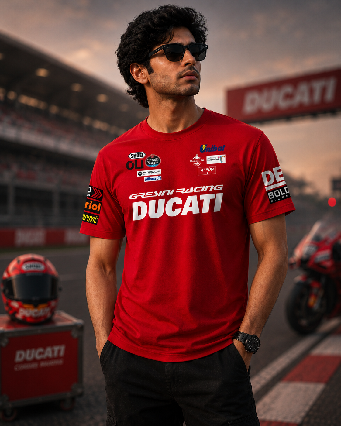 D Gresini Racing Inspired Red Cotton T-shirt