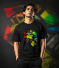 VR 46 Helmet Art 3.0 Black Cotton T-shirt