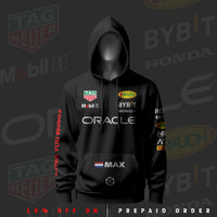 Max Verstappen F1 Racing Inspired Black Drop Shoulder Hoodie