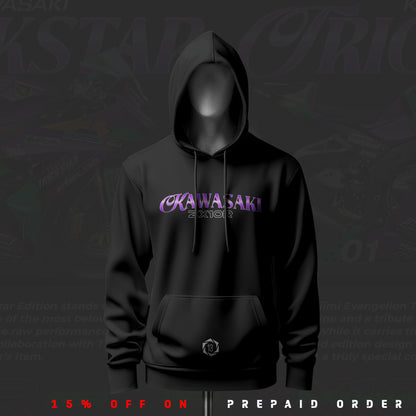 Kawasaki Trickstar ART Inspired Black Drop Shoulder Hoodie