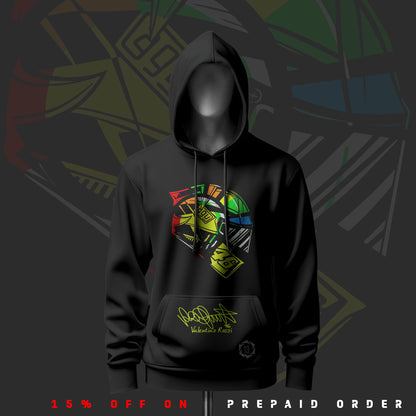 Valentino Rossi Helmet Art Inspired Black Hoodie