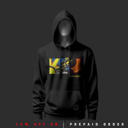 Valentino Rossi Inspired Art Black Drop Shoulder Hoodie