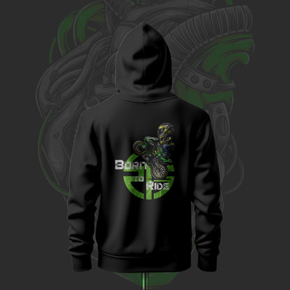 Kawasaki Art Inspired Black Drop Shoulder Hoodie