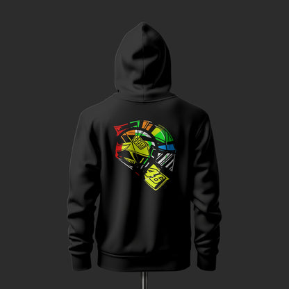 Valentino Rossi Inspired Art Black Drop Shoulder Hoodie