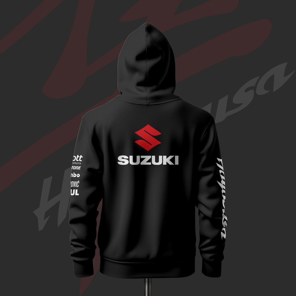 S Busa Inspired Black Drop Shoulder Hoodie