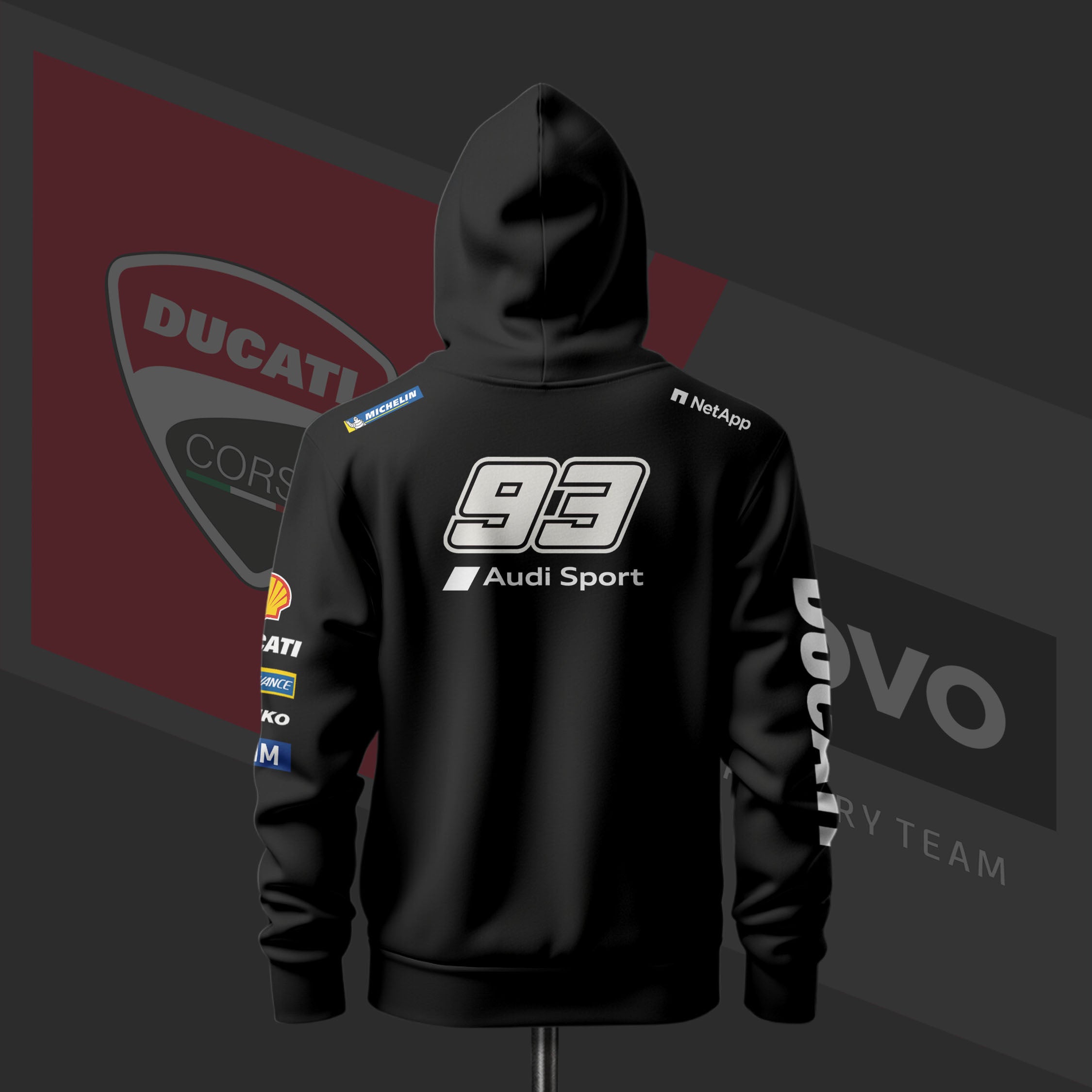 Marc Marquez Edition Black Drop Shoulder Hoodie
