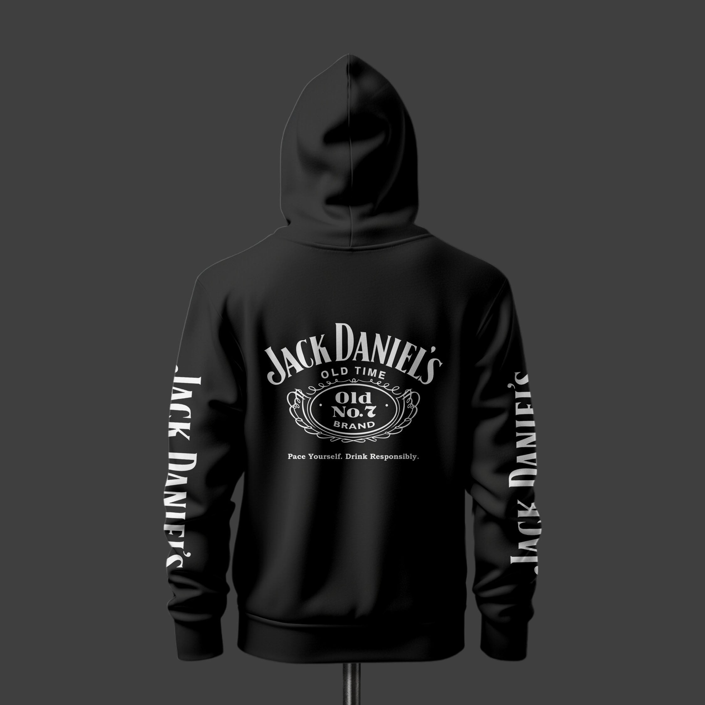 N+J Daniel's Inspired Black Drop Shoulder Hoodie