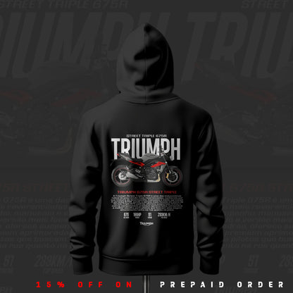 Triumph Street Triple 675R ART Inspired Black Drop Shoulder Hoodie