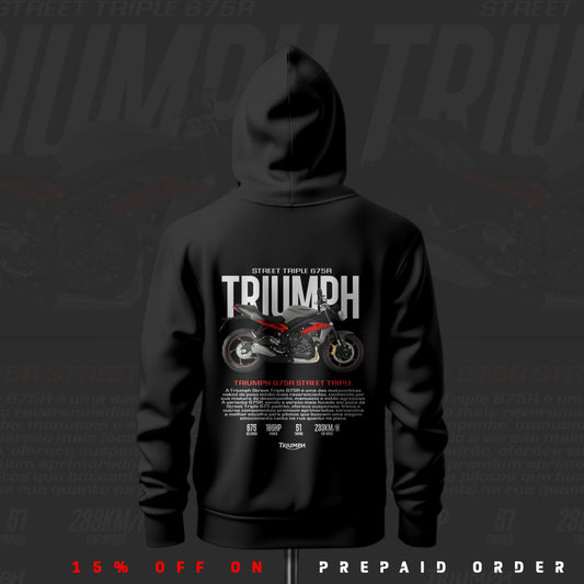Triumph Street Triple 675R ART Inspired Black Drop Shoulder Hoodie