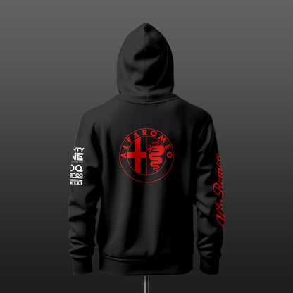 Kimi Räikkönen Alfa Romeo Inspired Black Drop Shoulder Hoodie