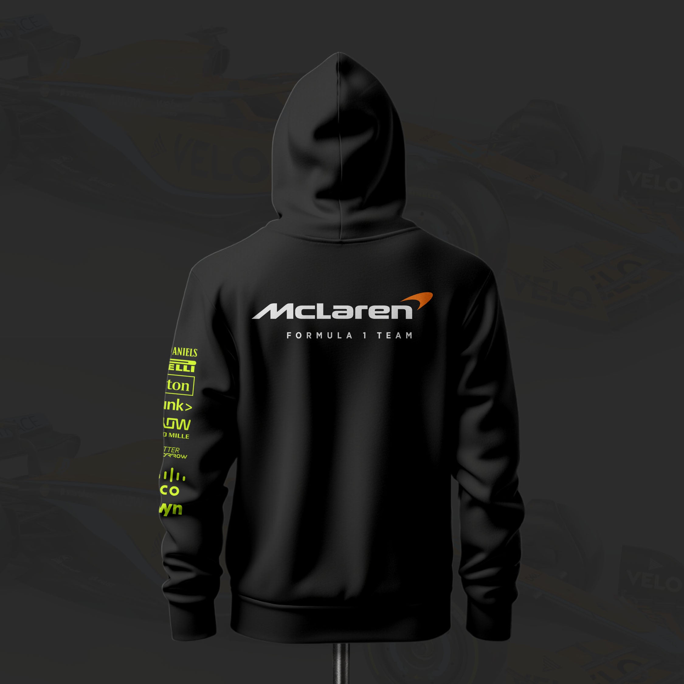 Lando noris F1 Racing Inspired Black Drop Shoulder Hoodie