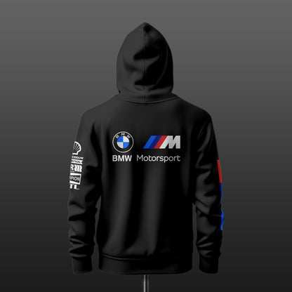 BMW Motorsport Inspired Black Drop Shoulder Hoodie