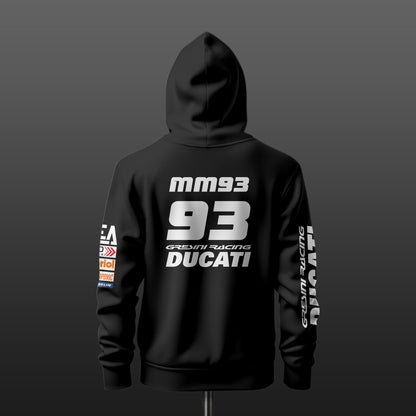 Ducati Gresini Racing Inspired Black Drop Shoulder Hoodie